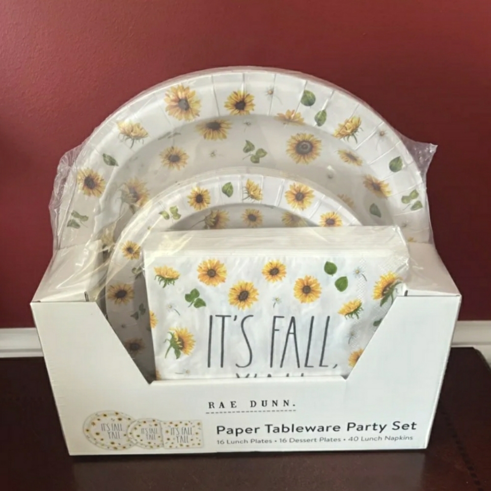"IT'S FALL Y'ALL" Set of Rae Dunn Paper Plates and Napkins